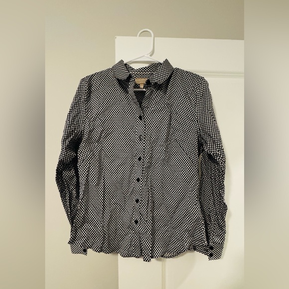 Banana Republic Black and White Checkered Men's Shirt - Picture 2 of 8
